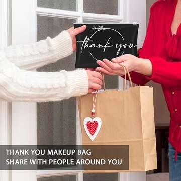 Ireer 100 Pcs Thank You Makeup Bags for Versatile Storage