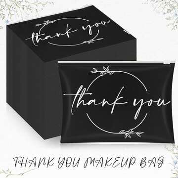 Ireer 100 Pcs Thank You Makeup Bags for Versatile Storage