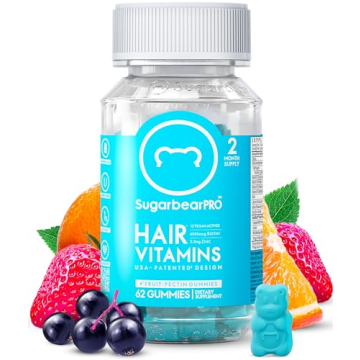 Sugarbear Hair Vitamin Gummy 2 Month Supply Extra Strength Biotin 6000mcg, Growth for Men & Women, V...