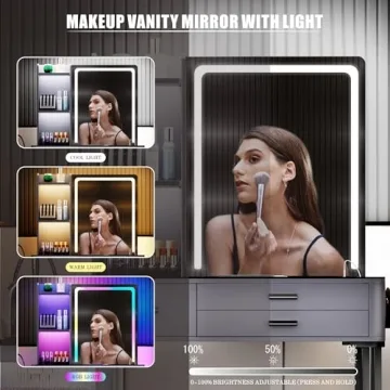 Stylish Makeup Vanity Desk with Lights & Charging