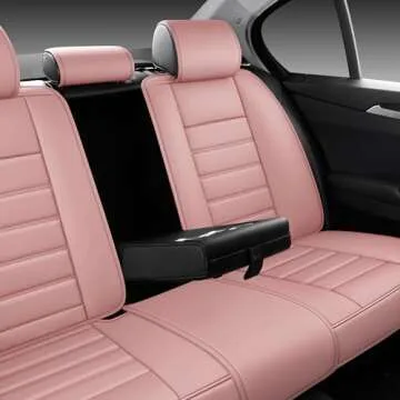 Isen-CoverAuto Full Coverage Faux Leather Car Seat Covers with Memory-Foam Neck Pillows Universal Fit for Cars,Trucks,SUVs with Waterproof Leatherette in Automotive Seat Cover Accessories