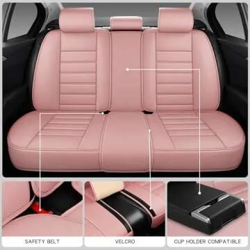 Isen-CoverAuto Full Coverage Faux Leather Car Seat Covers with Memory-Foam Neck Pillows Universal Fit for Cars,Trucks,SUVs with Waterproof Leatherette in Automotive Seat Cover Accessories
