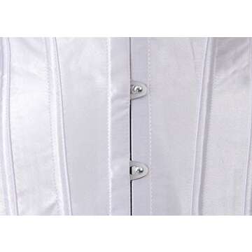 Women's Bustier Corset Top Sexy Lingerie Sets White Satin Waist Cincher