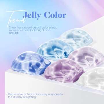 Gellen Gel Nail Polish Set - 6 Jelly Gel Polish Colors