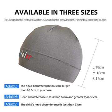 LVFEIER High Elastic RF EMF - Cell Towers - Smart Meters - WiFi Shielding Cap Protect Healthy (Medium) Silver Grey