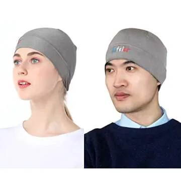 LVFEIER High Elastic RF EMF - Cell Towers - Smart Meters - WiFi Shielding Cap Protect Healthy (Medium) Silver Grey