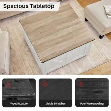 Redlife Farmhouse Lift Top Coffee Table with Storage