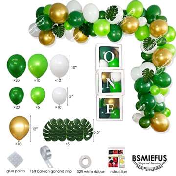 Wild One Birthday Decorations Supplies, Jungle Theme First Birthday Decoration, First Birthday Balloon Box for 1st Birthday Boy Girls Decorations, Jungle Safari 1st Birthday Party Supplies