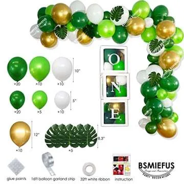 Wild One Birthday Decorations Supplies, Jungle Theme First Birthday Decoration, First Birthday Balloon Box for 1st Birthday Boy Girls Decorations, Jungle Safari 1st Birthday Party Supplies