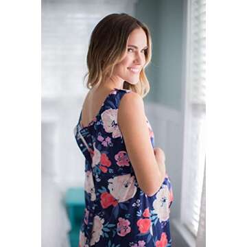 Baby Be Mine Labor and Delivery Gown for Hospital – 3-in-1 Labor/Delivery/Nursing Gown – Maternity Sleepwear(L/XL, Annabelle)