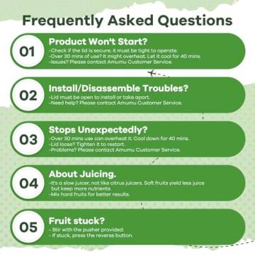 Amumu Cold Press Juicer High Yield Easy Clean BPA-Free