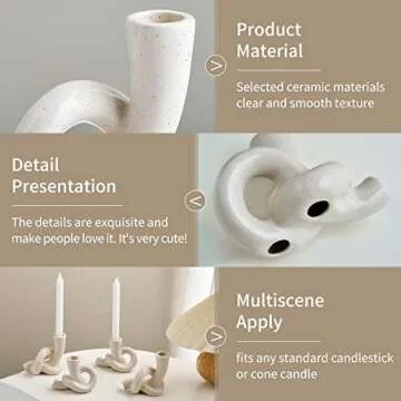 Stylish Ceramic Candle Holders Set for Home Decor