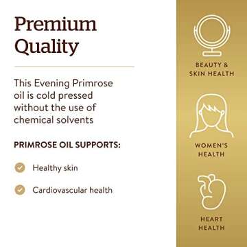Solgar Evening Primrose Oil 1300 mg, 60 Softgels - Promotes Healthy Skin & Cardiovascular Health - Nutritional Support for Women - Non-GMO, Gluten Free, Dairy Free - 60 Servings