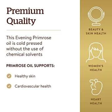Solgar Evening Primrose Oil 1300 mg, 60 Softgels - Promotes Healthy Skin & Cardiovascular Health - Nutritional Support for Women - Non-GMO, Gluten Free, Dairy Free - 60 Servings
