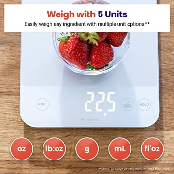 Etekcity Digital Kitchen Scale Rechargeable Waterproof