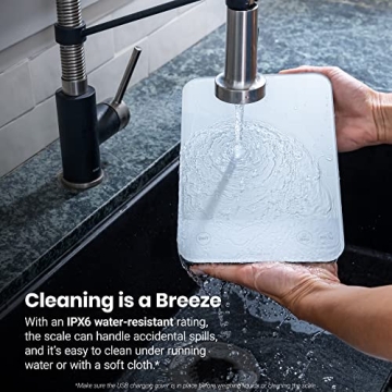Etekcity Digital Kitchen Scale Rechargeable Waterproof