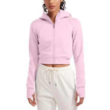 CRZ YOGA Women's Fleece Zip Up Cropped Hoodie - Cozy, Stylish, Perfect Fit!