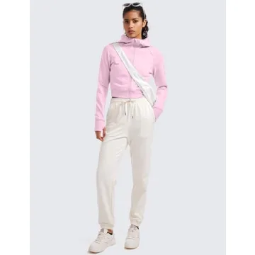 Stylish CRZ YOGA Cropped Fleece Zip Up Hoodie for Women