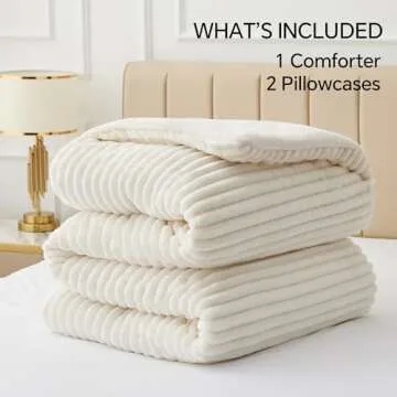 BEDELITE Fleece Twin Comforter Set for Cozy Warmth