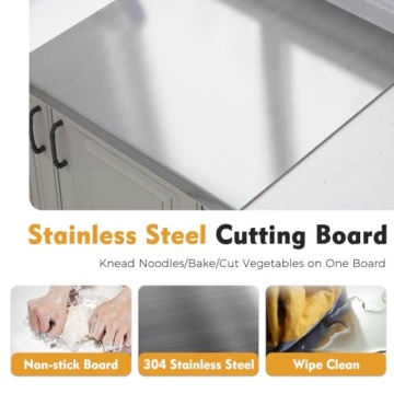 Anyerosa 304 Stainless Steel Cutting Board for All Tasks