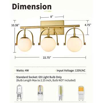 Stylish 3-Light Vanity Light Fixtures for Bathrooms