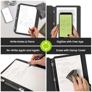 New Rocketbook Pro 2.0 Smart Notebook | Black | Scannable Office Notebook with 20 Sheet Page Pack - ...