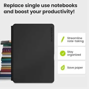 New Rocketbook Pro 2.0 Smart Notebook | Black | Scannable Office Notebook with 20 Sheet Page Pack - Lined and Dot Grid | Hardcover Vegan Leather Reusable with 1 Pilot Frixion Pen & 1 Microfiber Cloth | Letter Size: 8.5 in x 11 in