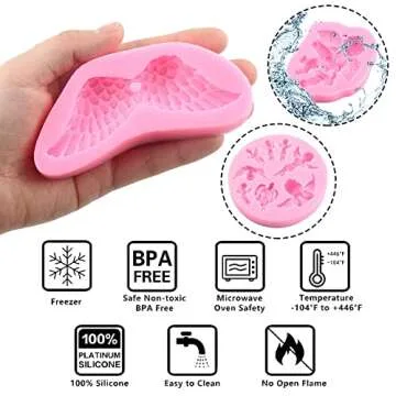 ZiXiang Angel Baby Silicone Fondant Mold Set - Angel Wings & Cherubs for Baking and Crafts