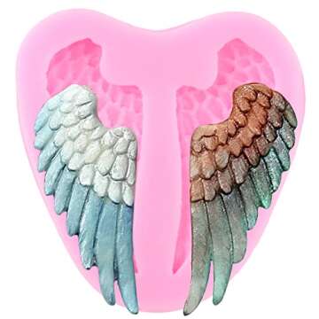 ZiXiang Angel Baby Silicone Mold Angel Wings Fondant Molds Angel Cherub Silicone Molds For Baby Shower Cake Decoration Cupcake Topper Candy Chocolate Candy Polymer Clay Set Of 4