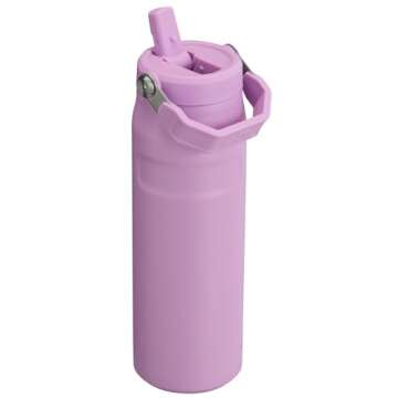 Stanley IceFlow Flip Straw 2.0 Water Bottle 24 OZ | Built-In Straw with Larger Opening | Lightweight...
