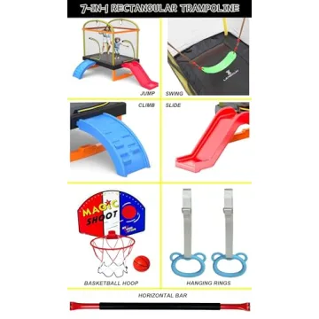 USPOINT 6.5ft Mini Trampoline for Kids - Safe Fun!