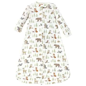 Hudson Baby Unisex Baby Cotton Long-Sleeve Wearable Sleeping Bag, Sack, Blanket, Forest Animals, 3-9 Months