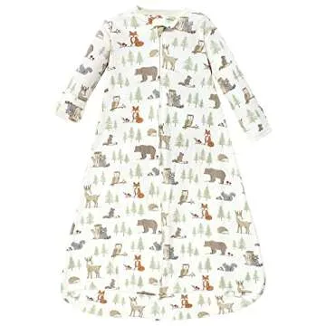 Hudson Baby Unisex Baby Cotton Long-Sleeve Wearable Sleeping Bag, Sack, Blanket, Forest Animals, 3-9 Months