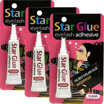 3 Packs of Star Eyelash Glue for Strip Lashes - Clear 7g (1/4oz)