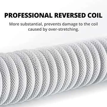 GUNMJO Pro Custom Coiled USB C Cable for Gaming Keyboard, Double-Sleeved Mechanical Keyboard Cable w...