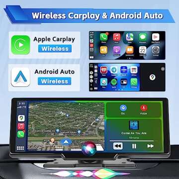 Hikity Portable Wireless Apple Carplay Android Auto Car Stereo