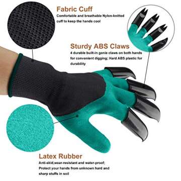 Nizivdy Garden Gloves with Claws for Planting, Gardening tools for Digging, Weeding Tools Gardeners ...