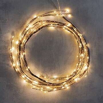 ZHONGXIN Lighted Willow Vine, Copper Wire Twine Branch Lights, 5FT 160 Warm White LED Lighted Twig V...
