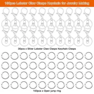 30Pcs Lobster Claw Clasps Keychain for Jewelry Making,Metal Lobster Clasp Swivel Trigger Clips with ...