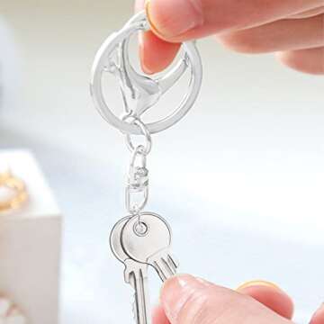 30Pcs Lobster Claw Clasps Keychain for Jewelry Making,Metal Lobster Clasp Swivel Trigger Clips with Swivel Clasps Hook Clips Flat Split Keychain Ring 100Pcs Open Jump Ring for DIY Craft(Silver)