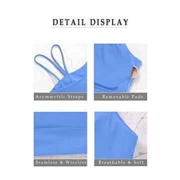 MELYUM Womens Long Line Sports Bra One Strap Workout Crop Tank Tops Supportive Yoga Open Back Asymmetrical Activewear