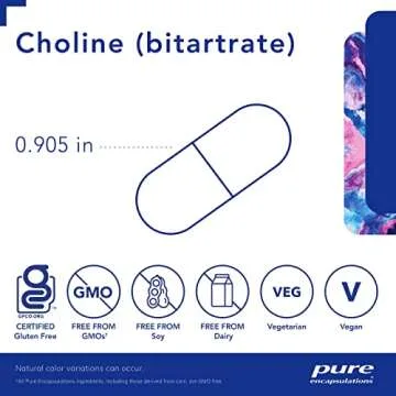 Pure Encapsulations Choline Bitartrate 275mg for Brain Health