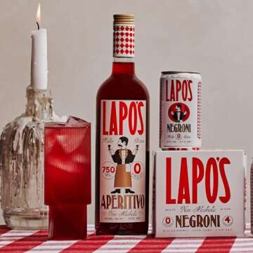 Lapo's Non Alcoholic Aperitivo, Non-Alcoholic Spirits, Gluten Free, For Non-Alcoholic Spritz, Zero Proof Drinks, Beverages & Mocktails, Alcohol Alternative, Bittersweet, Citrus-Centered, 500 ml Bottle