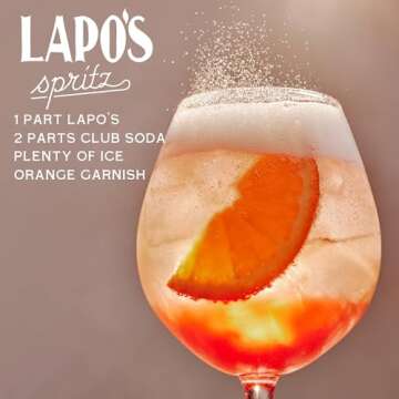 Lapo's Non Alcoholic Aperitivo, Non-Alcoholic Spirits, Gluten Free, For Non-Alcoholic Spritz, Zero Proof Drinks, Beverages & Mocktails, Alcohol Alternative, Bittersweet, Citrus-Centered, 500 ml Bottle