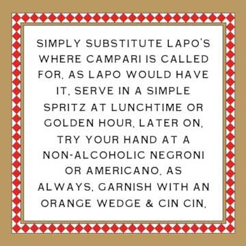 Lapo's Non Alcoholic Aperitivo, Non-Alcoholic Spirits, Gluten Free, For Non-Alcoholic Spritz, Zero Proof Drinks, Beverages & Mocktails, Alcohol Alternative, Bittersweet, Citrus-Centered, 500 ml Bottle