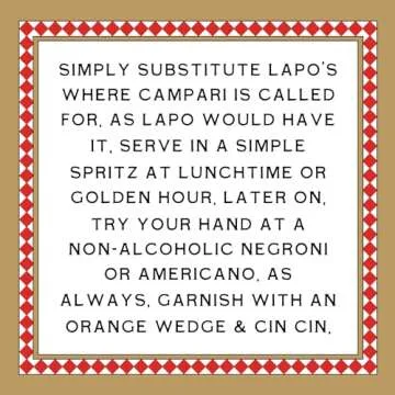 Lapo's Non Alcoholic Aperitivo, Non-Alcoholic Spirits, Gluten Free, For Non-Alcoholic Spritz, Zero Proof Drinks, Beverages & Mocktails, Alcohol Alternative, Bittersweet, Citrus-Centered, 500 ml Bottle