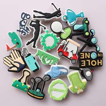 mortd Golf Theme Shoe Decoration Charms 20PCS for Golf Lovers