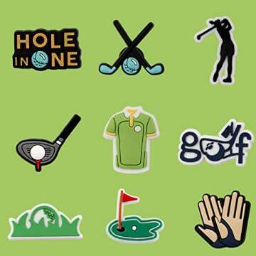 mortd Golf Theme Shoe Decoration Charms 20PCS for Golf Lovers
