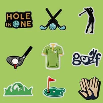 mortd Golf Theme Shoe Decoration Charms 20PCS for Golf Lovers