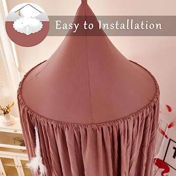 Dix-Rainbow Kids Canopy Bed Tent - Enchanting Princess Decor